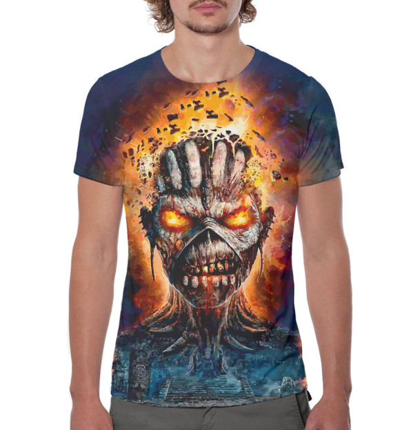Мужская футболка с изображением Iron Maiden цвета Белый