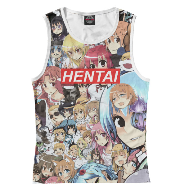 Женская майка с изображением Hentai цвета Белый