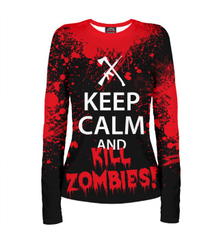 Лонгслив для девочки Keep Calm & Kill Zombies