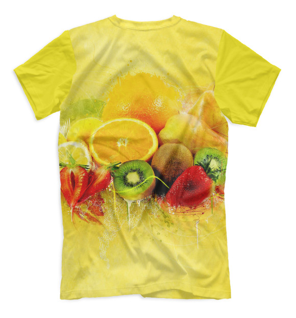 Мужская футболка с изображением Фрукты и ягоды цвета Белый