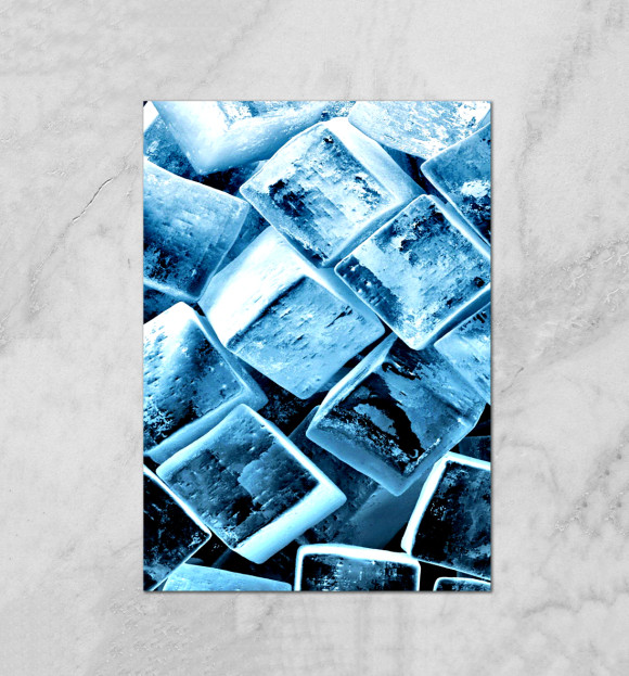 Плакат с изображением Кубики льда цвета Белый