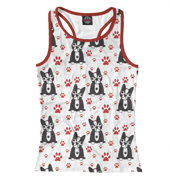 Женская майка-борцовка с изображением Бостон цвета Белый