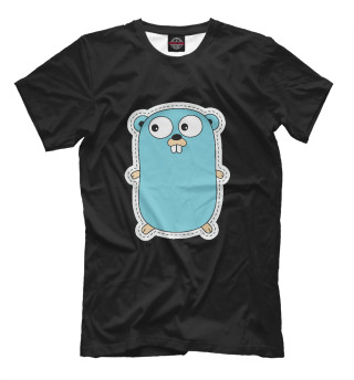 Мужская футболка Golang gopher BLACK