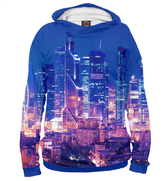 Мужское худи с изображением Москва цвета Белый