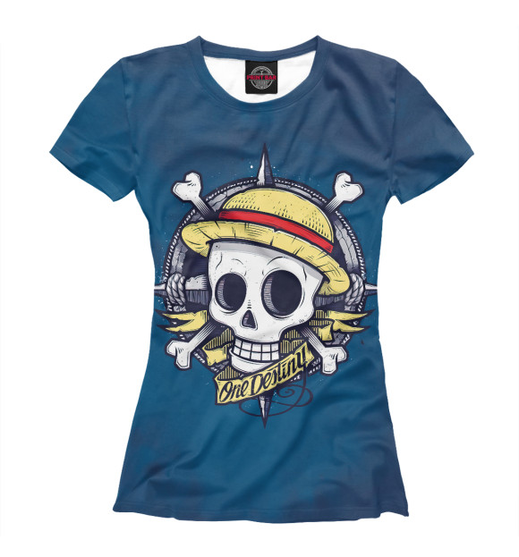Футболка для девочек с изображением One Piece Большой куш цвета Белый