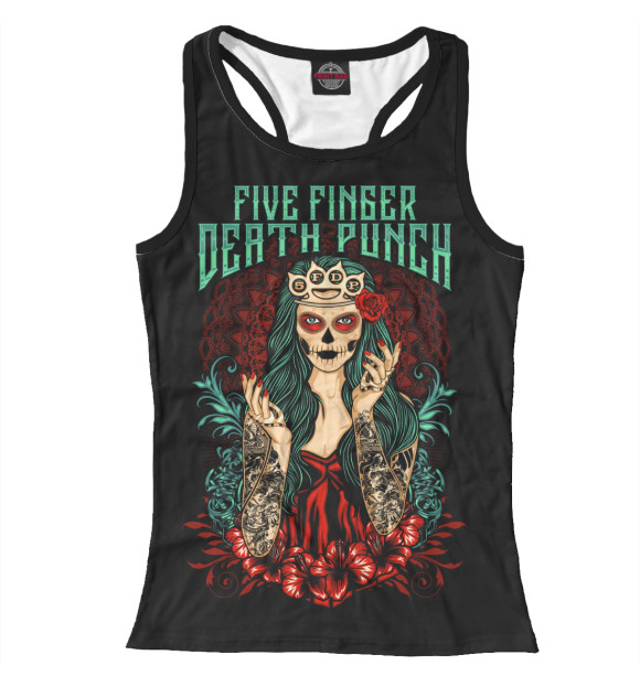 Женская майка-борцовка с изображением Five Finger Death Punch цвета Белый