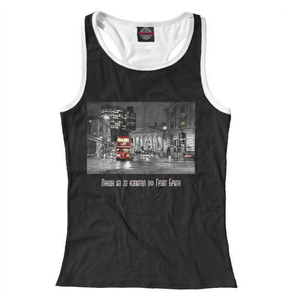 Женская майка-борцовка с изображением Лондон цвета Белый