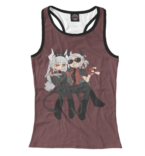 Женская майка-борцовка с притом Helltaker цвета Белый Женская майка-борцовка с изображением Helltaker цвета Белый