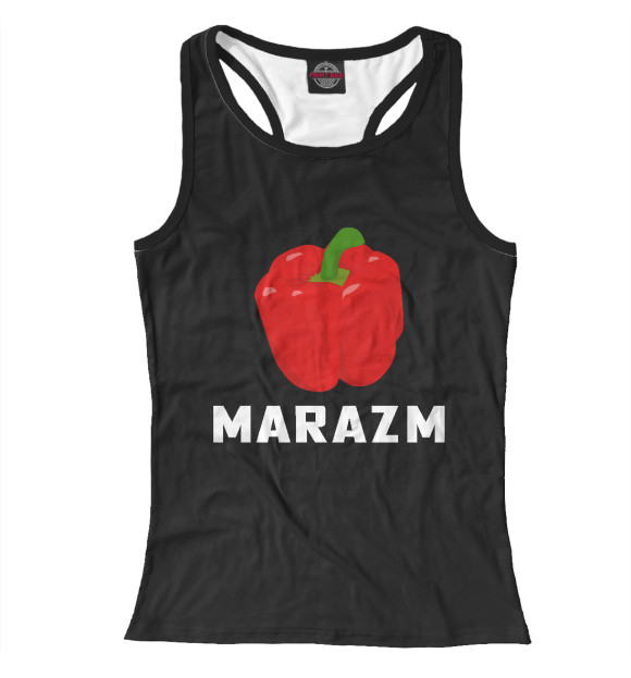 Женская майка-борцовка с изображением Marazm / Маразм цвета Белый