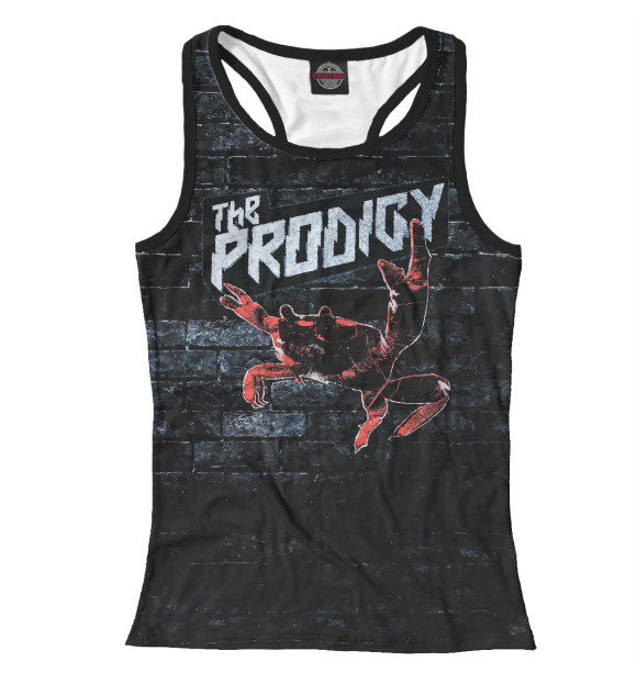Женская майка-борцовка с притом The Prodigy Краб цвета Белый Женская майка-борцовка с изображением The Prodigy Краб цвета Белый
