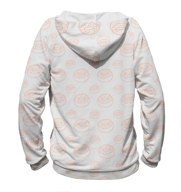 Мужское худи с изображением Девочка пончик цвета Белый