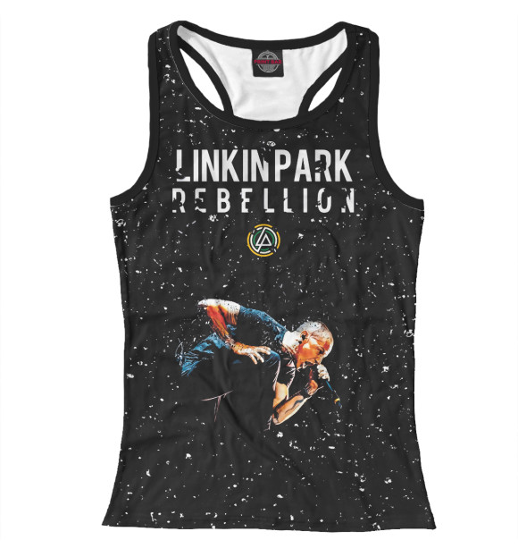 Женская майка-борцовка с притом Linkin Park цвета Белый Женская майка-борцовка с изображением Linkin Park цвета Белый
