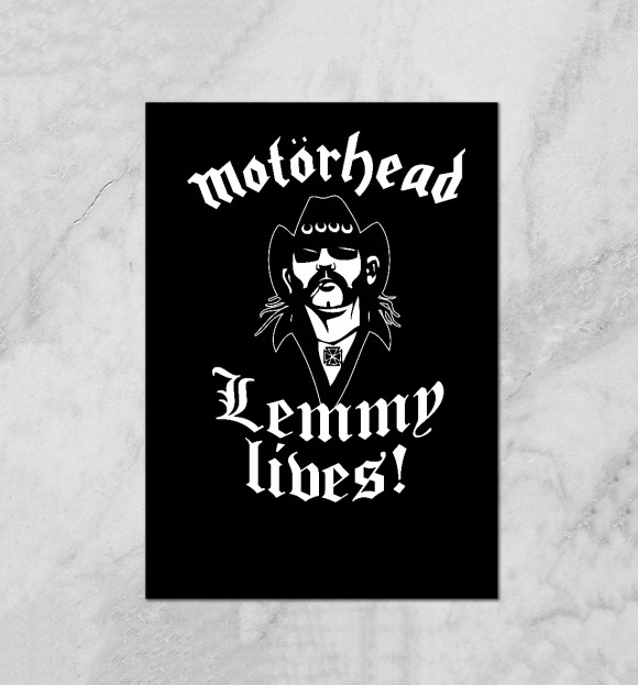 Плакат с изображением Motorhead. Lemmy Lives. цвета Белый