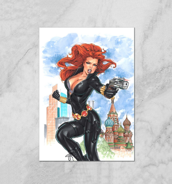 Плакат с изображением Девушка с оружием Арт цвета Белый