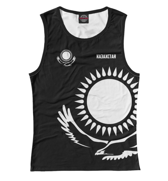 Женская майка с изображением Казахстан цвета Белый