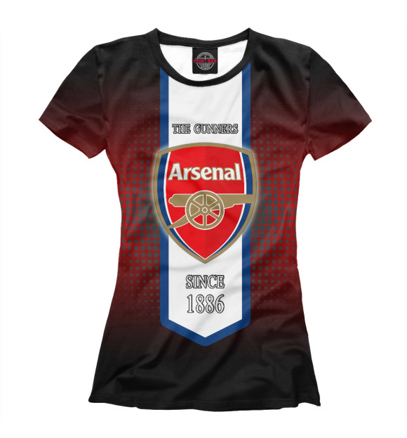 Женская футболка с изображением FC Arsenal цвета Белый