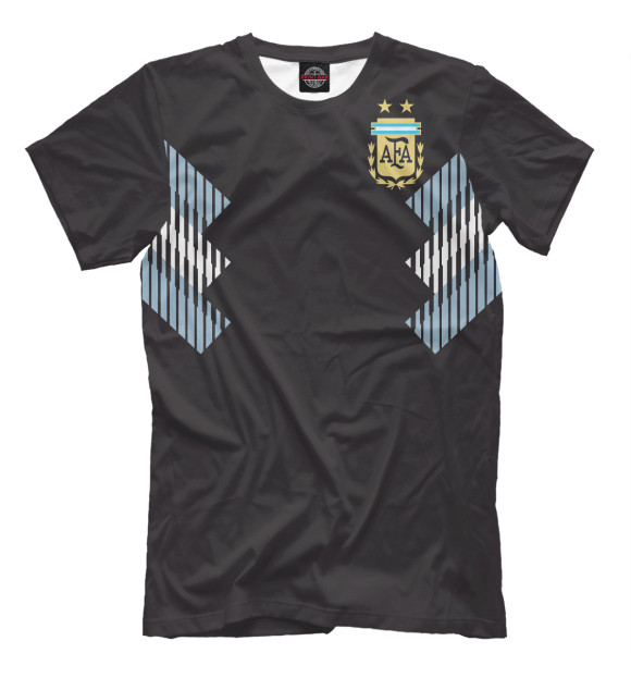 Мужская футболка с изображением Сборная Аргентины 2018 цвета Черный