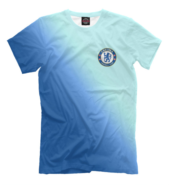 Мужская футболка с изображением FC Chelsea цвета Грязно-голубой