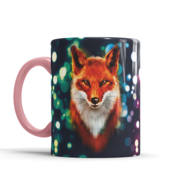 Кружка с притом Лиса цвета розовый Кружка с изображением Лиса цвета розовый