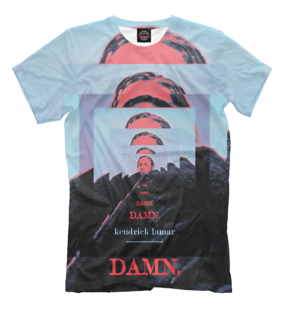 Мужская футболка с изображением Kendrick Lamar DAMN. цвета Молочно-белый