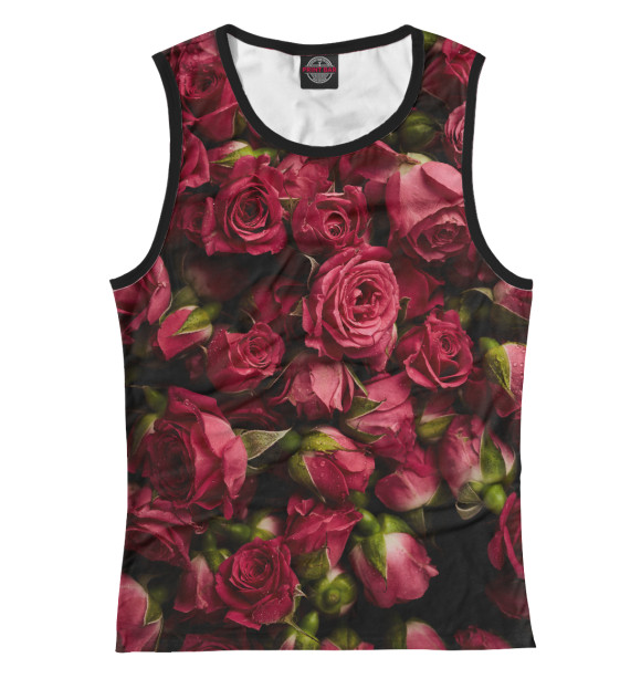 Женская майка с изображением Розы цвета Белый