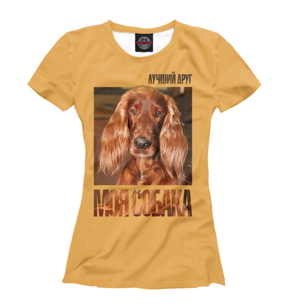 Женская футболка с изображением Ирландский сеттер цвета Белый