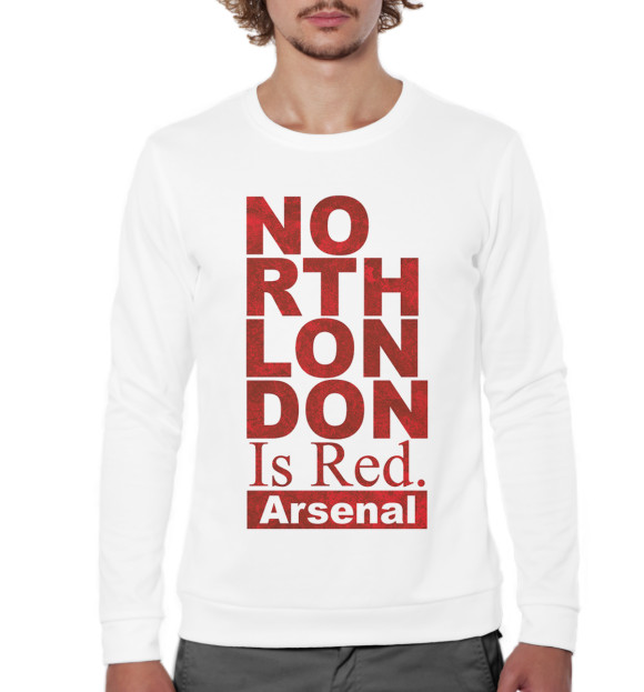 Мужской свитшот с изображением Arsenal цвета Белый