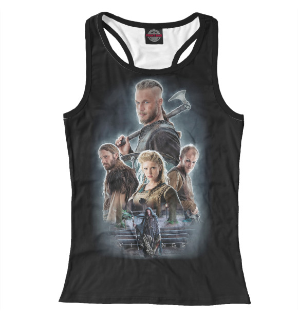 Женская майка-борцовка с изображением Викинги цвета Белый