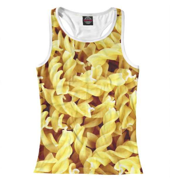 Женская майка-борцовка с изображением Макароны цвета Белый