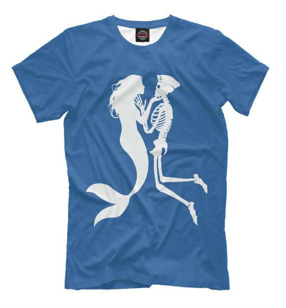 Мужская футболка с изображением Sea Love цвета Грязно-голубой