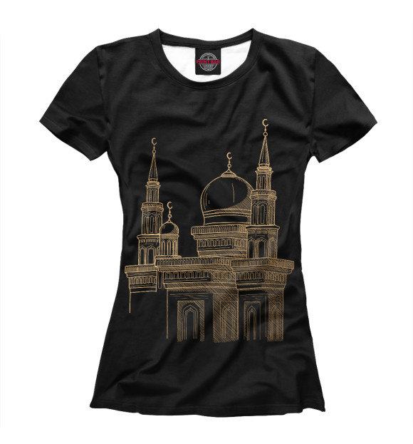 Женская футболка с изображением Мечеть цвета Белый