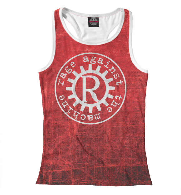 Женская майка-борцовка с притом Rage Against the Machine цвета Белый Женская майка-борцовка с изображением Rage Against the Machine цвета Белый