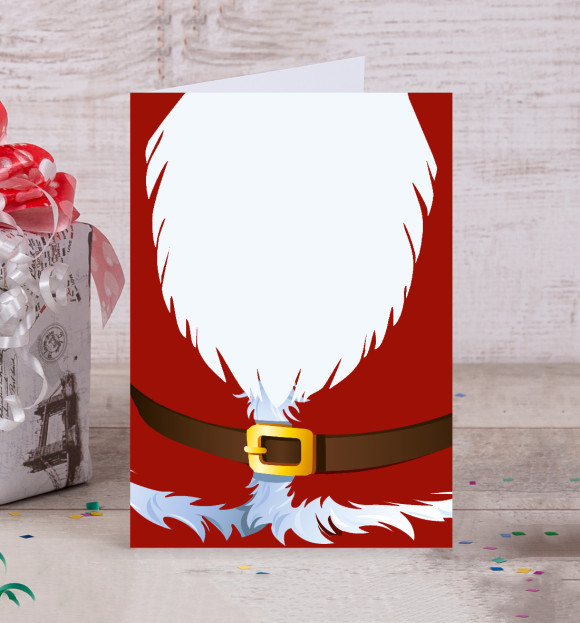 Открытка с изображением Дед Мороз цвета Белый