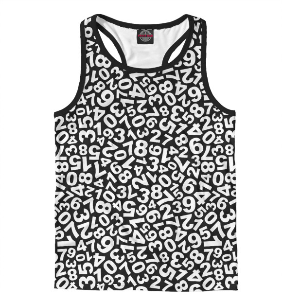 Мужская майка-борцовка с изображением DIGIT цвета Белый