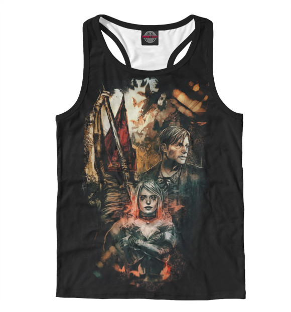 Мужская майка-борцовка с изображением Silent Hill 2 цвета Белый