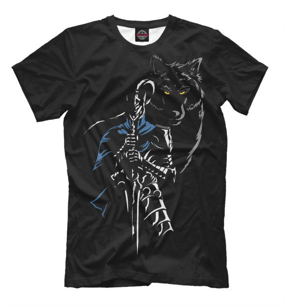 Мужская футболка с изображением Арториас и Сиф цвета Черный