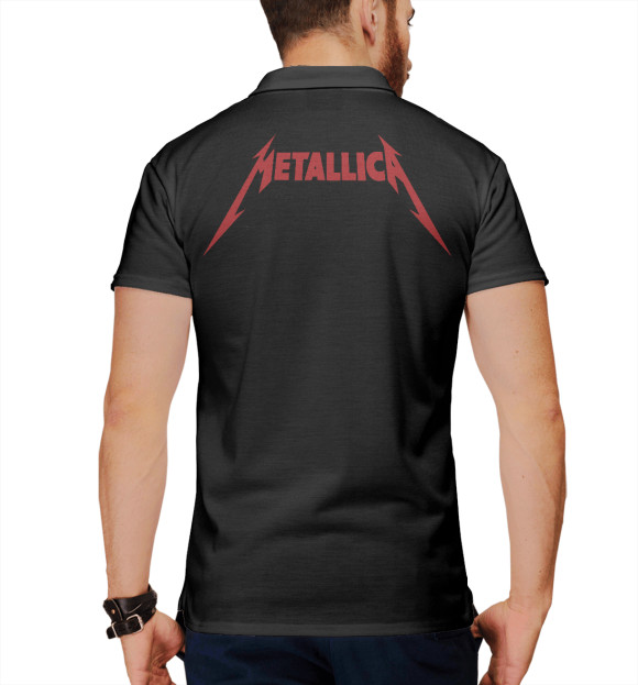 Мужское поло с притом Metallica цвета Белый Мужское поло с изображением Metallica цвета Белый