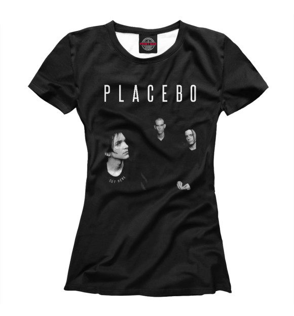 Женская футболка с изображением Placebo band цвета Белый