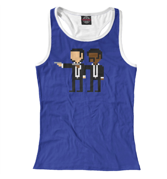 Женская майка-борцовка с изображением Чтиво (синий) цвета Белый