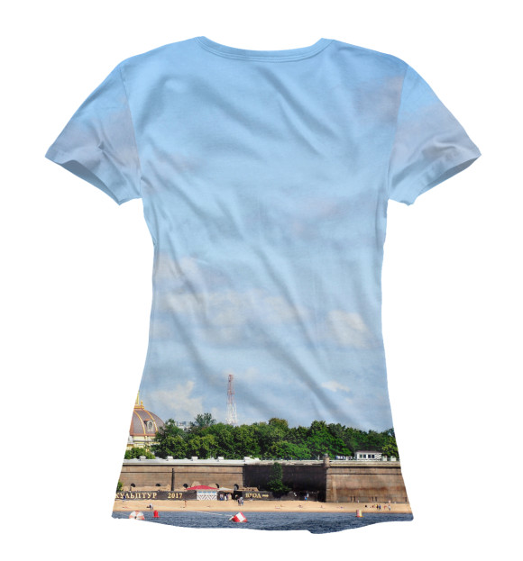 Женская футболка с изображением Петропавловская крепость цвета Белый