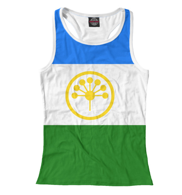 Женская майка-борцовка с изображением Башкортостан цвета Белый