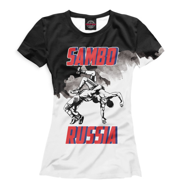 Женская футболка с изображением Самбо цвета Белый
