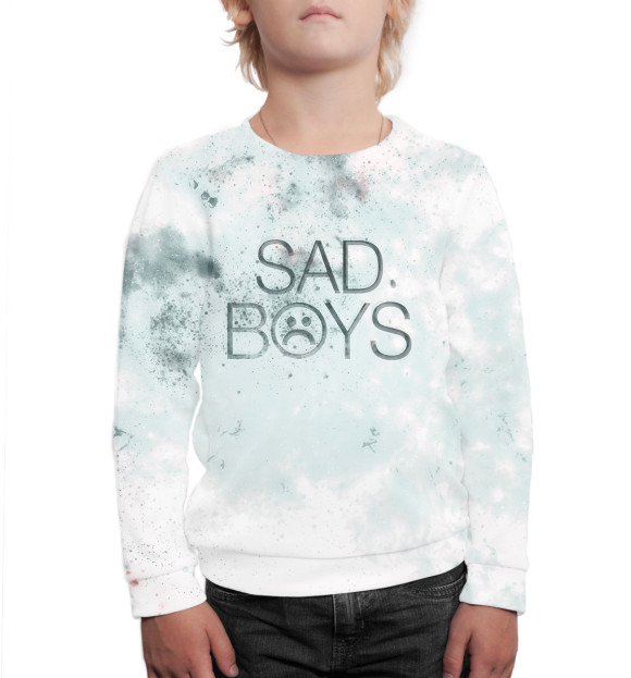 Свитшот для мальчиков с изображением Sad Boys цвета Белый