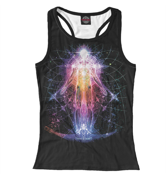 Женская майка-борцовка с изображением Consciousness цвета Белый