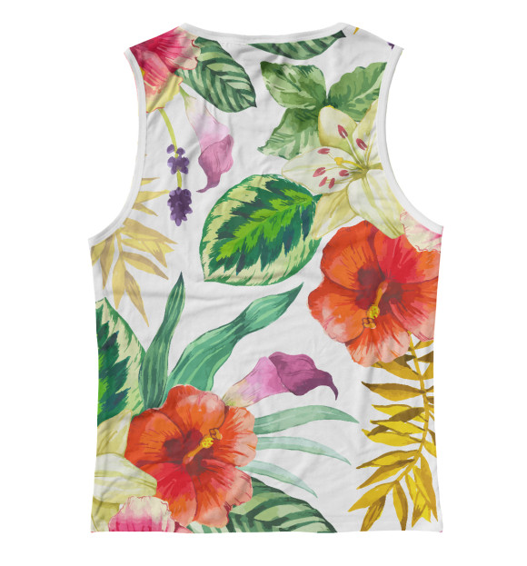 Женская майка с изображением ЦВЕТЫ цветы цвета Белый