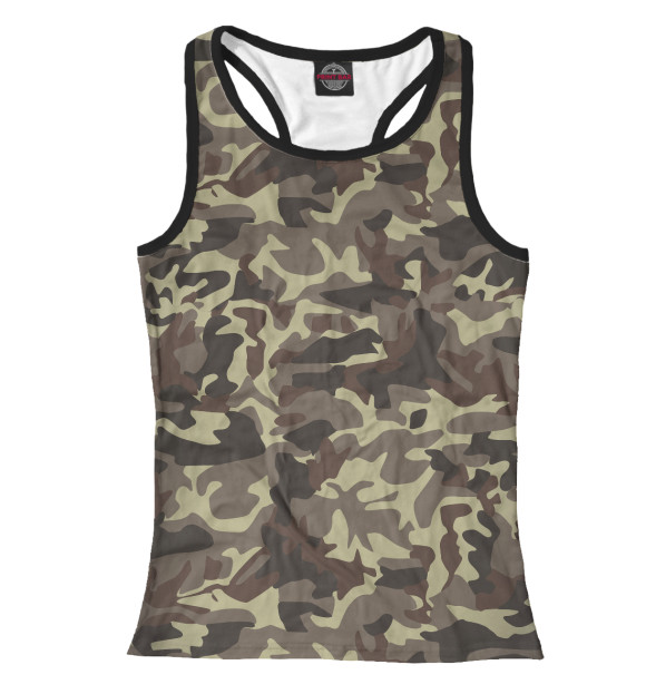 Женская майка-борцовка с изображением Зеленый Камуфляж цвета Белый