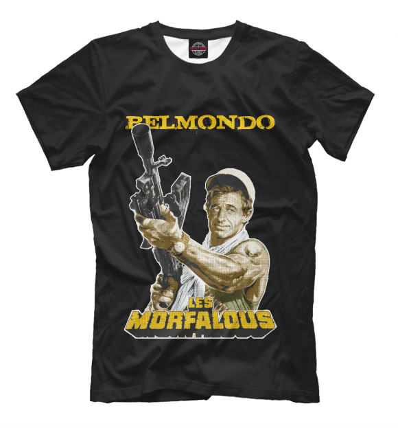 Мужская футболка с изображением Бельмондо цвета Черный