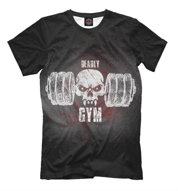 Мужская футболка с изображением Deadly GYM II цвета Черный