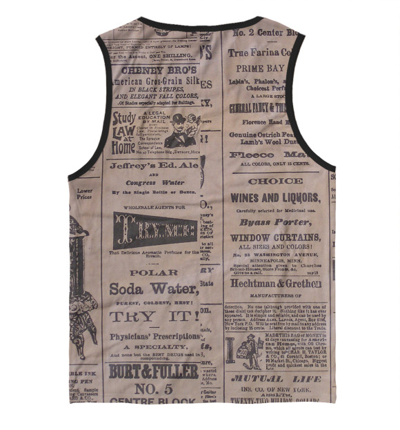 Майка для мальчика с изображением Vintage Newspaper цвета Белый