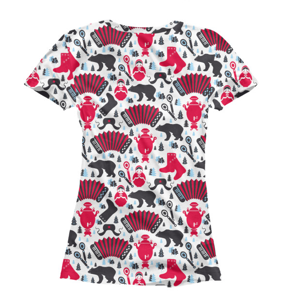 Женская футболка с изображением Россия цвета Белый